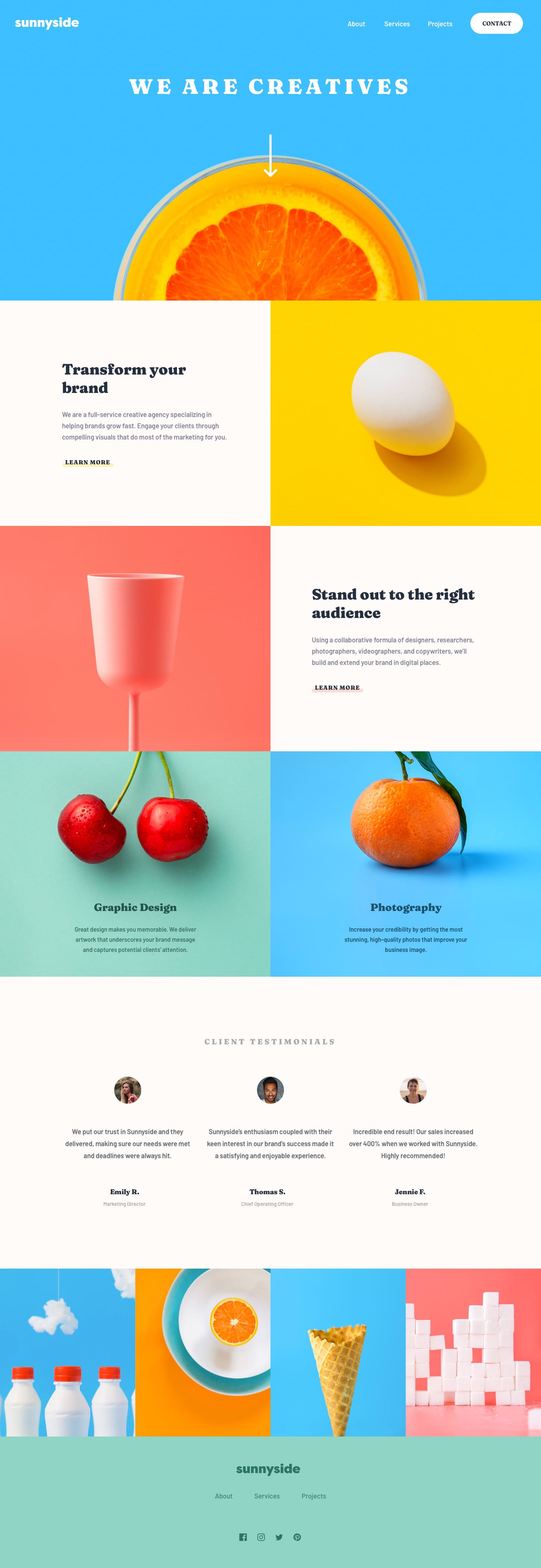 Sunnyside landing page - Project 1